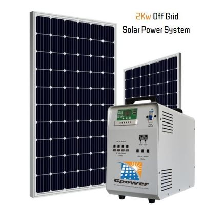 Off Grid 2000W Solar Power Home Kits พร้อมแบตเตอรี่ 12V 200AH